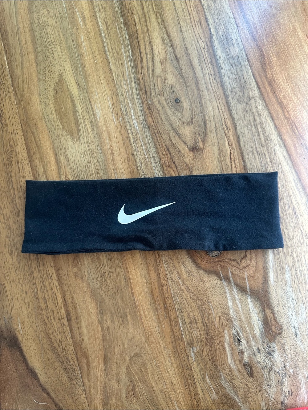 Nike Black Headband with White Swoosh Logo